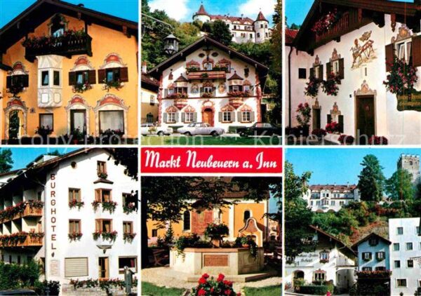Markt Neubeuern Häuser mit Fassadenmalerei Burghotel Br