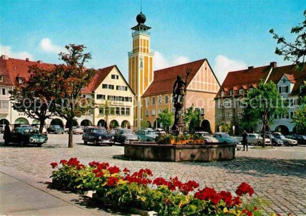 Freudenstadt Marktplatz Rathaus Neptunbrunnen