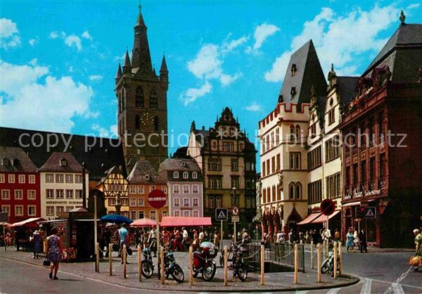 Trier Hauptmarkt mit Steipe und St Gangolph K