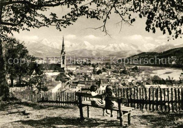 Bad Toelz Panorama Blick vom Kalvarienberg auf Is