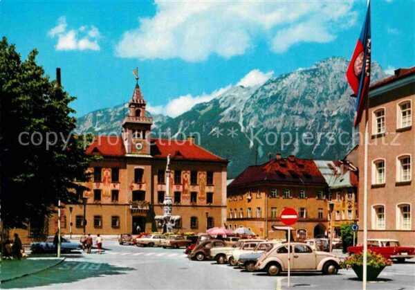 Bad Reichenhall Rathaus mit Hochstaufen Chiemgauer Alpe