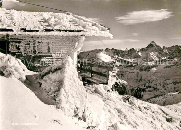 Nebelhorn Gipfelhütte Allgäuer Alpen Winterpanora