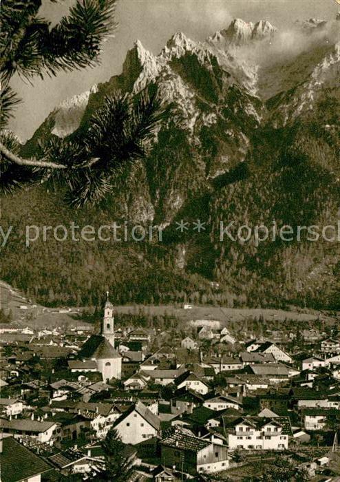 Mittenwald Bayern gegen Karwendelgebirge Huber Karte Nr 6