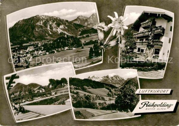 Ruhpolding Gesamtansicht mit Alpenpanorama Brunnen