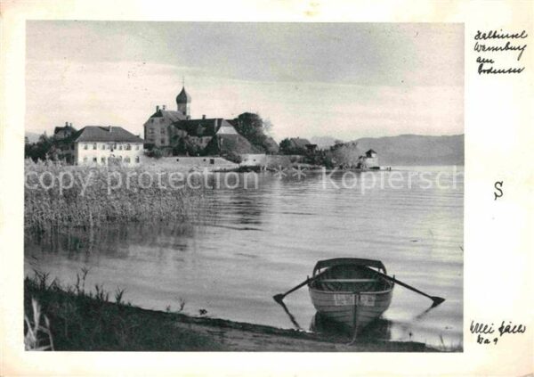 Wasserburg Bodensee Uferpartie Blick zur Halbinsel