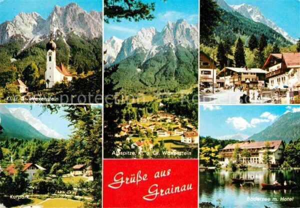 Grainau Kirche Dorfplatz Kurplatz Badersee Hote