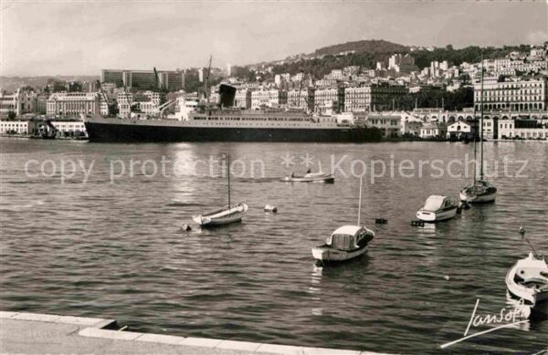Alger Algerien Le port vue generale Hafen Dampfer