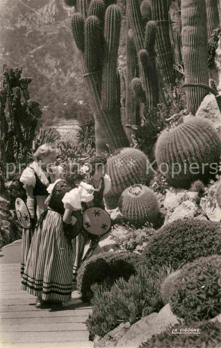 Monaco Plantes exotiques et Costumes Monegasqu