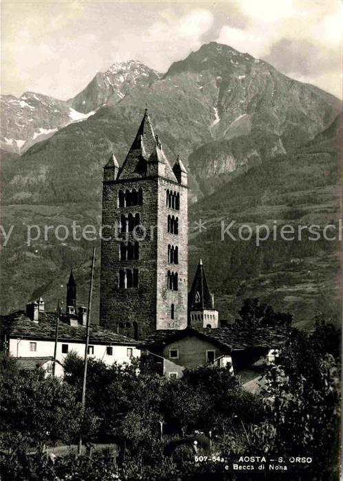 Aosta Chiesa Sant Orso e Becca di Nona