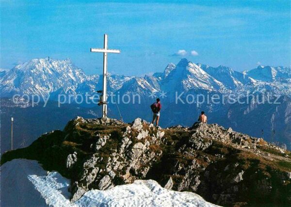 Bad Reichenhall Gipfelkreuz Zwiesel gegen Watzmann und