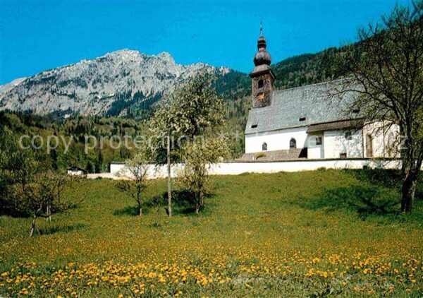 Nonn Oberbayern St Georg Kirche mit Hochstaufen Chiemga