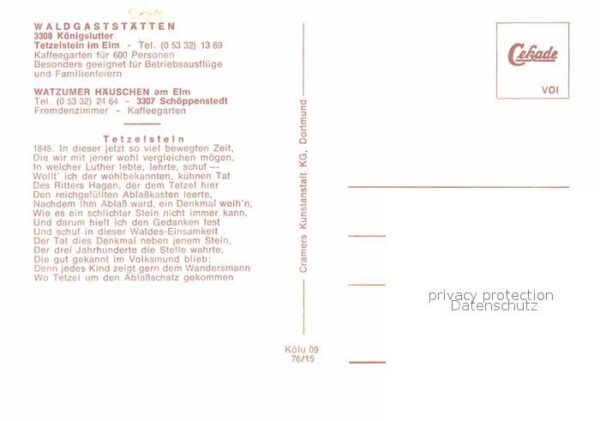 Koenigslutter Elm Waldgaststätten Tetzelstein – Bild 2