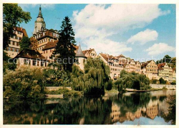 Tuebingen Partie am Neckar mit Hölderlinturm Univ