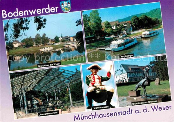 Bodenwerder Blick über die Weser Anleger Ausflugsbo