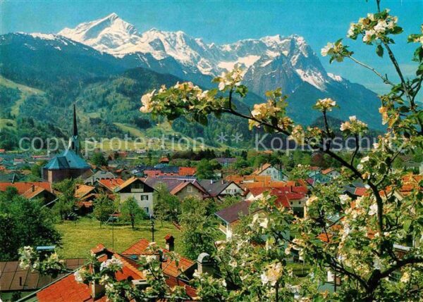 Garmisch-Partenkirchen Panorama Kurort gegen Zugspitzgruppe We