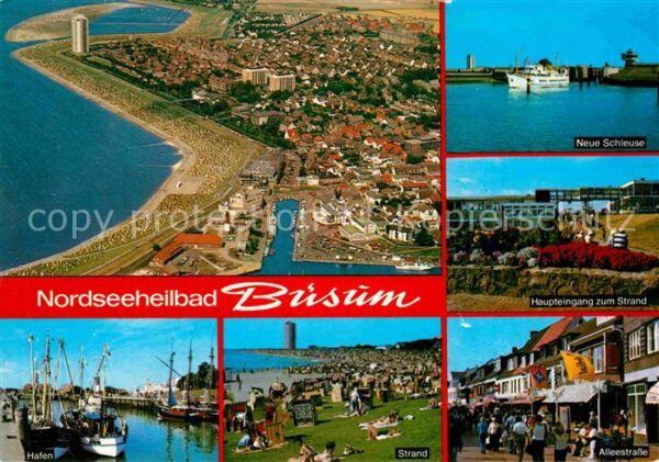 Buesum Nordseebad Fliegeraufnahme Schleuse Strand Alleest