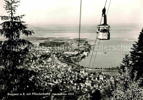 Bregenz Vorarlberg mit Pfänderbahn Bodensee