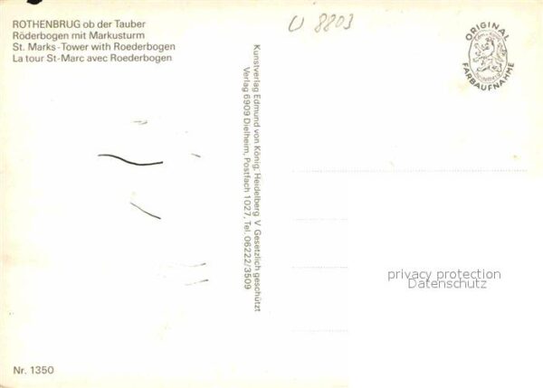 Rothenburg Tauber Röderbogen mit Markusturm – Bild 2