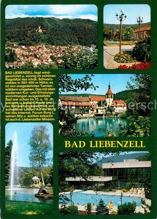 Bad Liebenzell Teilansichten Kurpark Fontäne Teich Sch