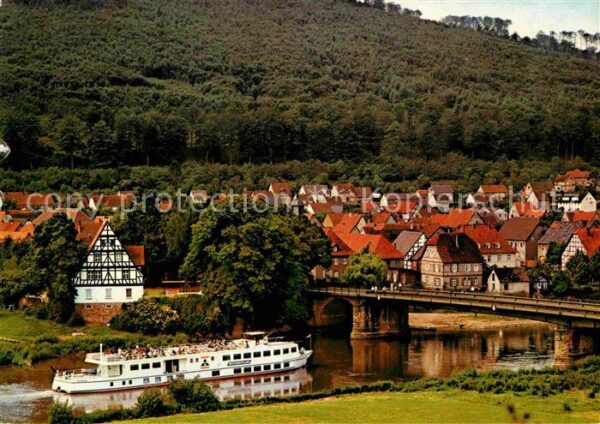 Oberweser Hessen Weser Brücke zwischen Rheinhardswald un