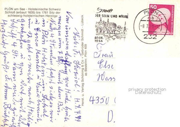 Ploen See Schloss 17. Jhdt. Plöner See Holsteinis – Bild 2