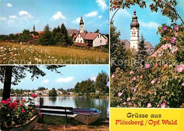 Ploessberg Oberpfalz Ortsansicht mit Kirche See Luftkurort B