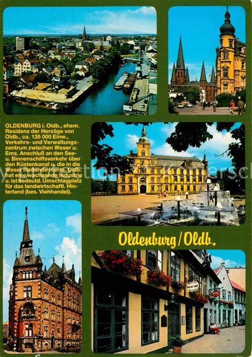 Oldenburg Niedersachsen Teilansichten Kirche Gebäude Brunnen Wa