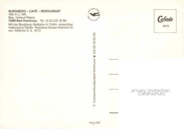 Bad Harzburg Burgberg Cafe Restaurant Bergbahn Histo – Bild 2