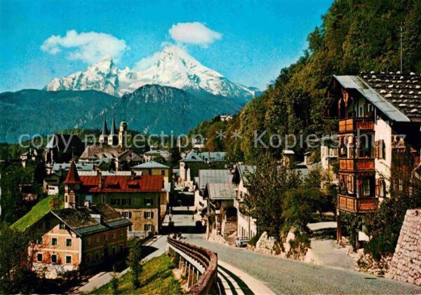 Berchtesgaden Ortsansicht mit Blick zum Watzmann Berc