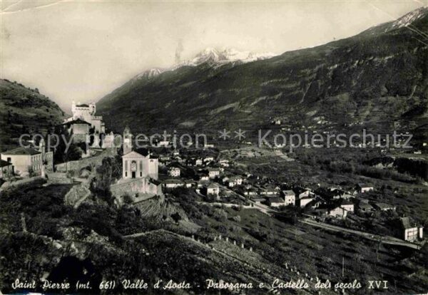 Saint Pierre Aosta Panorama e castello del secolo XVI