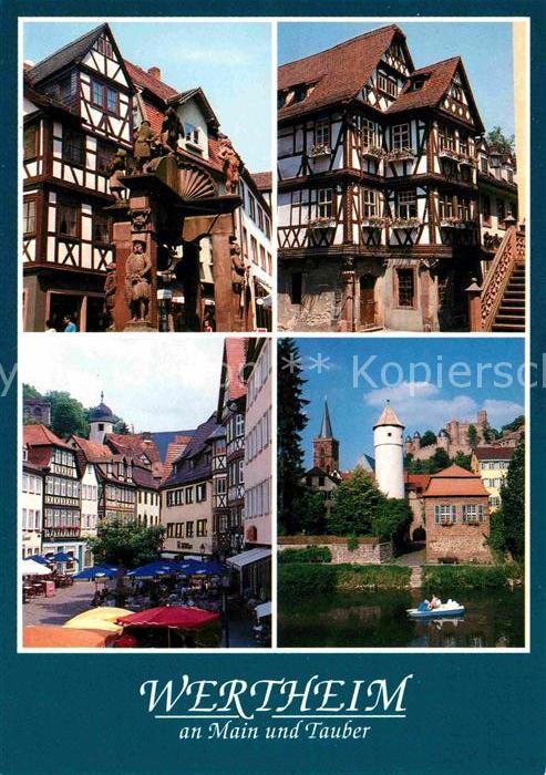 Wertheim Main Altstadt Fachwerkhäuser Brunnen Skulptu