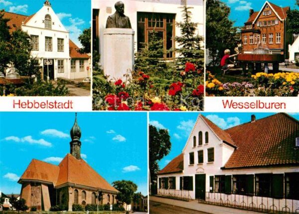 Wesselburen Hebbelstadt Büste Denkmal Brunnen Kirch