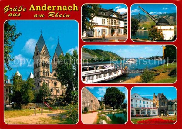 Andernach Teilansichten Kirche Dampfer Anleger St