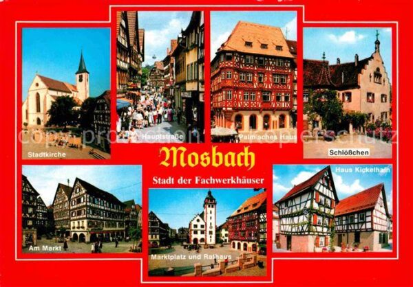 Mosbach Baden Stadtkirche Hauptstrasse Fussgängerzone