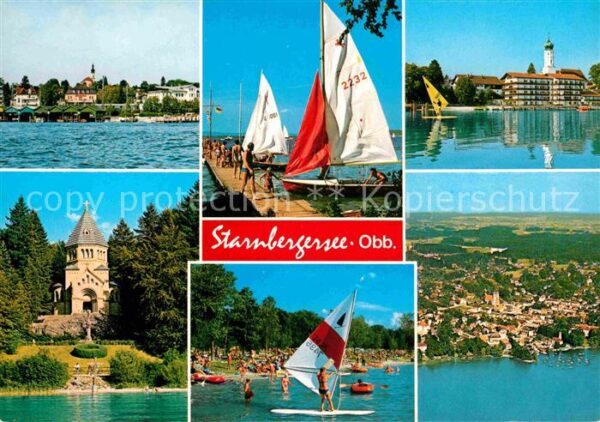 Starnbergersee Ortschaften am See Votivkirche Segeln W