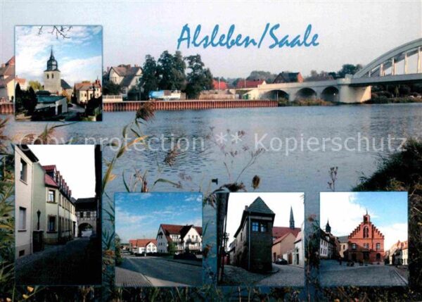 Alsleben Saale Teilansichten Saale Brücke