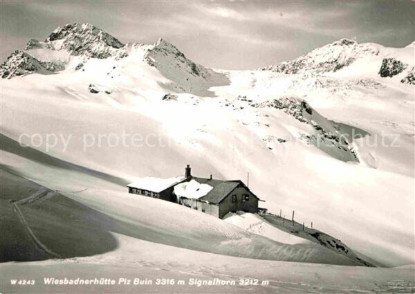 Wiesbadener Huette Piz Buin Signalhorn Winterpanorma Silvr