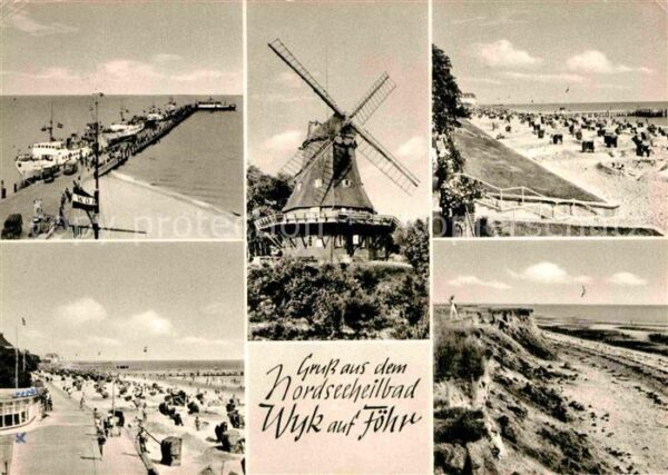 Wyk Foehr Seebrücke Windmühle Strand Promenade