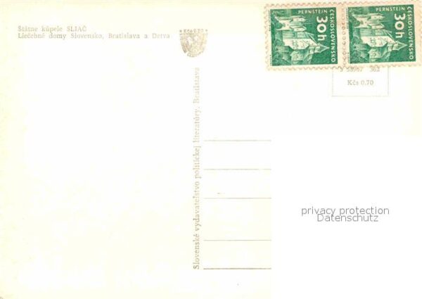 Bratislava Pressburg Pozsony Statne kupele Sliac Liecebne domy Slove – Bild 2