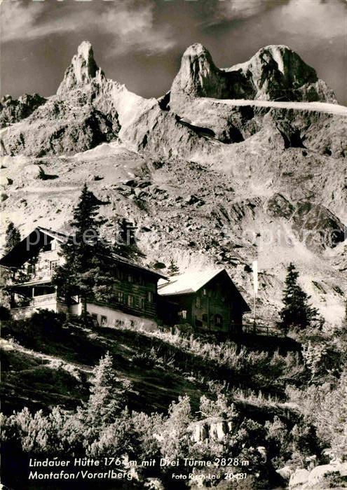 Lindauer Huette mit Drei Türme Montafon