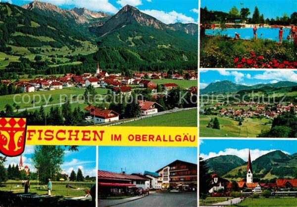 Fischen Allgaeu Gesamtansicht Luftkurort mit Alpenpanor