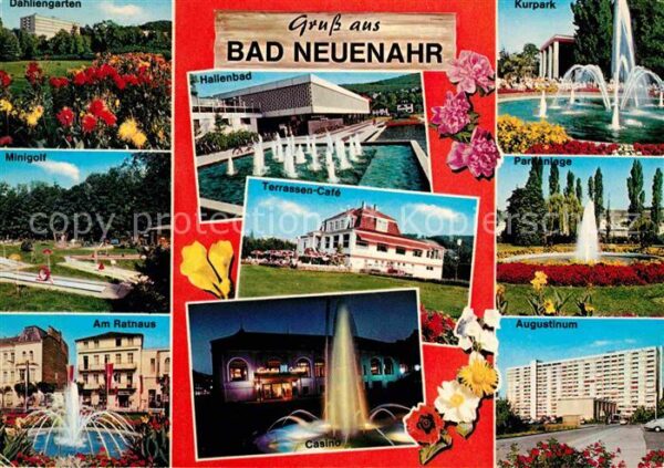 Bad Neuenahr-Ahrweiler Dahliengarten Minigolf Rathaus Springbr
