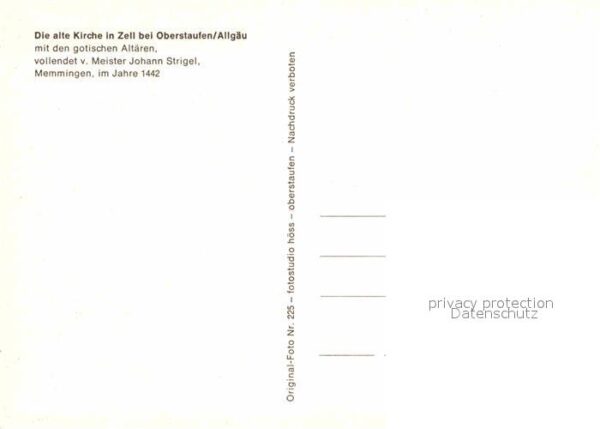 Zell Oberstaufen Alte Kirche Gotische Altäre Meister Joh – Bild 2