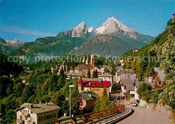 Berchtesgaden Ortsansicht mit Blick zum Watzmann Berc