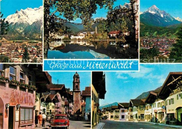 Mittenwald Bayern Obermarkt Pfarrkirche Karwendelgebirge