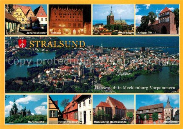 Stralsund Mecklenburg Vorpommern Johanniskloster Rathaus Kirchen Knieper