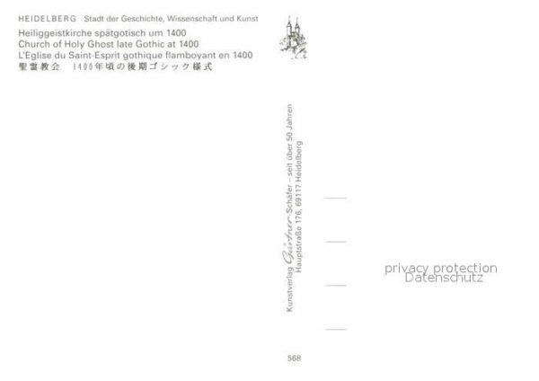 Heidelberg Neckar Heiliggeistkirche Spätgotik um 1400 Str – Bild 2