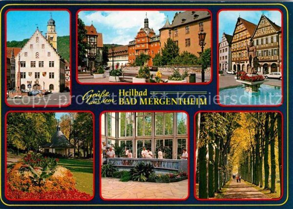 Bad Mergentheim Innenstadt Rathaus Platz Brunnen Fachwe