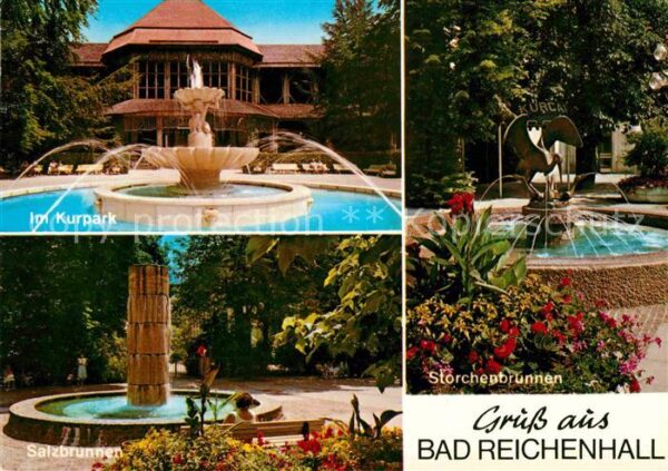 Bad Reichenhall Springbrunnen Kurpark Storchenbrunnen S