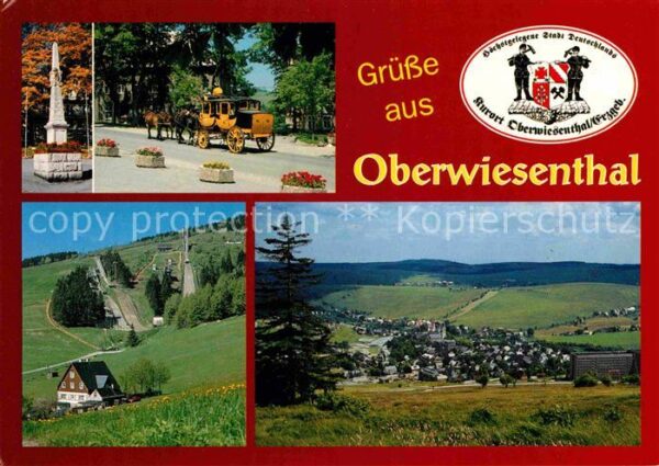 Oberwiesenthal Erzgebirge Denkmal Postkutsche Sprungschanzen Pano